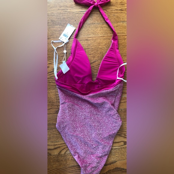 NWT SWIM BATHING Suit  - One piece BECCA Raspberry Metallic  Size 6  $162 - Picture 2 of 2
